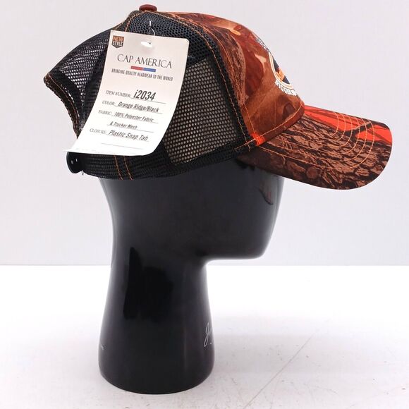 Antler King Bigger Bucks Mesh Trucker Cap Snap Back Orange Embroidery Deer - Picture 7 of 9